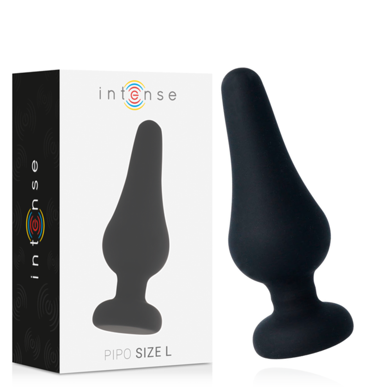 INTENSE ANAL TOYS Plug Anal Pipo L Silicone Noir 13 Cm - Aura Intime