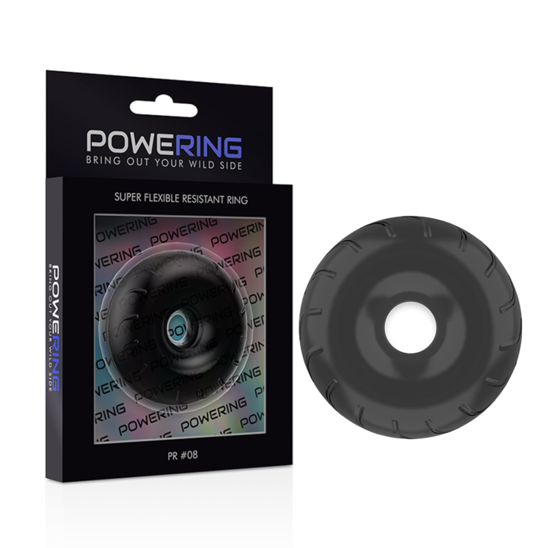 POWERING - Anneau Pénis Super Flexible Et Résistant 5Cm Pr08 Noir