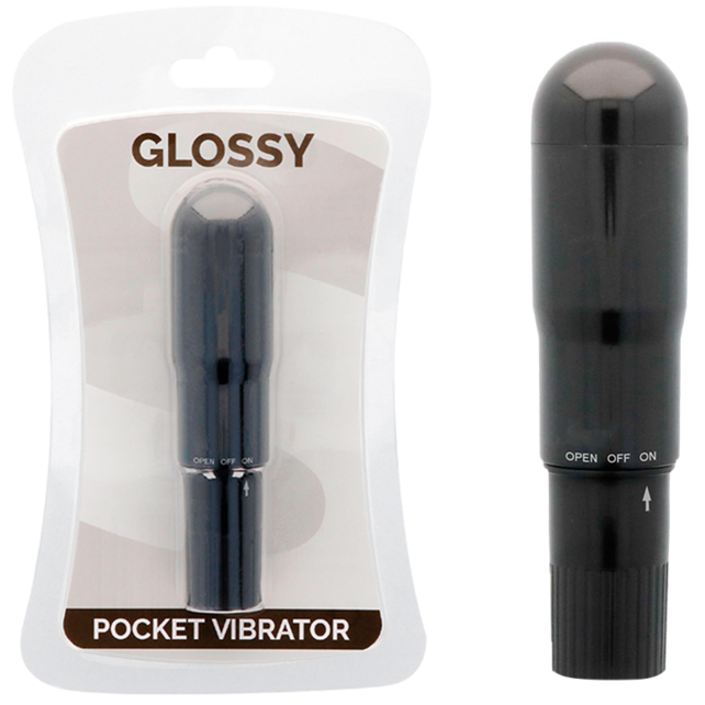 GLOSSY Vibrateur Poche Noir - Aura Intime