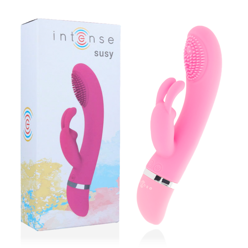 INTENSE HIGH TECH Vibrateur Oscillant Susy Silicone Lapin Rose - Aura Intime