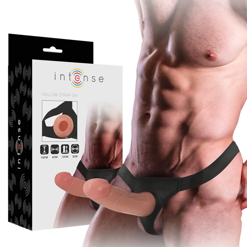 INTENSE - Harnais Creux Avec Gode 16 X 3 Cm