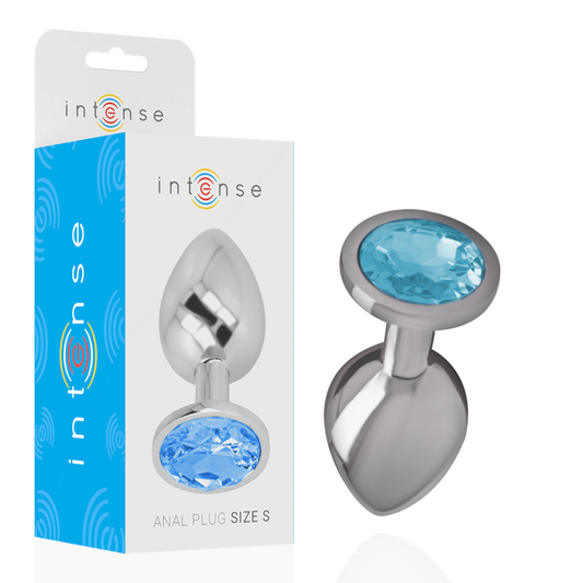 INTENSE ANAL TOYS Plug Anal Métal Aluminium Cristal Bleu Taille S - Aura Intime