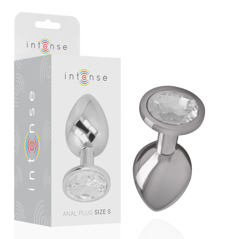 INTENSE ANAL TOYS Plug Anal Métal Aluminium Cristal Dargent Taille S - Aura Intime