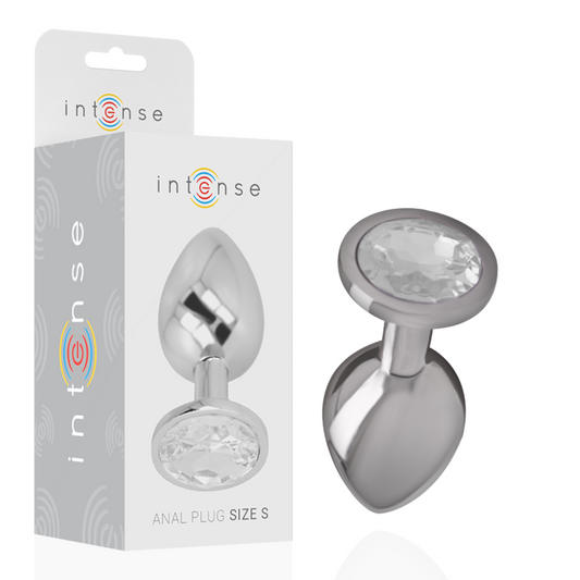 INTENSE ANAL TOYS Plug Anal Métal Aluminium Cristal Dargent Taille S - Aura Intime