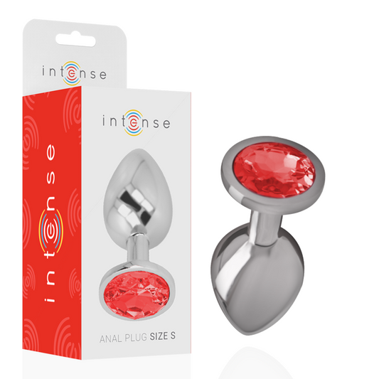 INTENSE ANAL TOYS Plug Anal Métal Aluminium Cristal Rouge Taille S - Aura Intime