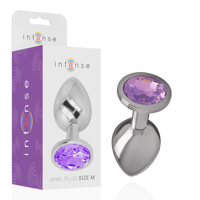 INTENSE ANAL TOYS Plug Anal Métal Aluminium Cristal Violet Taille M - Aura Intime