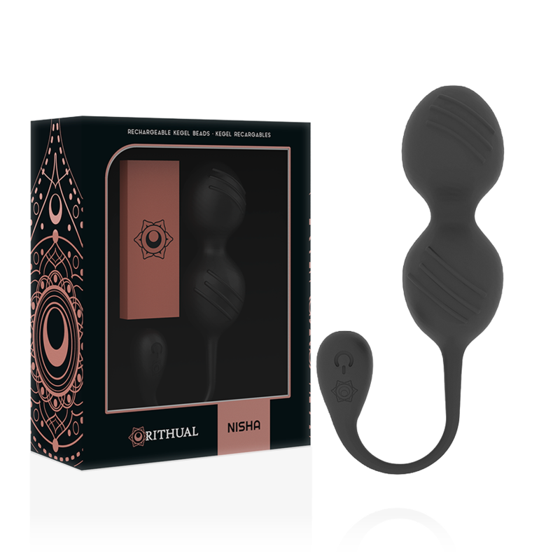 RITHUAL Balles Kegel Vibrantes Rechargeables Nisha Noires - Aura Intime