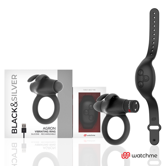 BLACK&SILVER AGRON TÉLÉCOMMANDE COCKRING WATCHME - Aura Intime