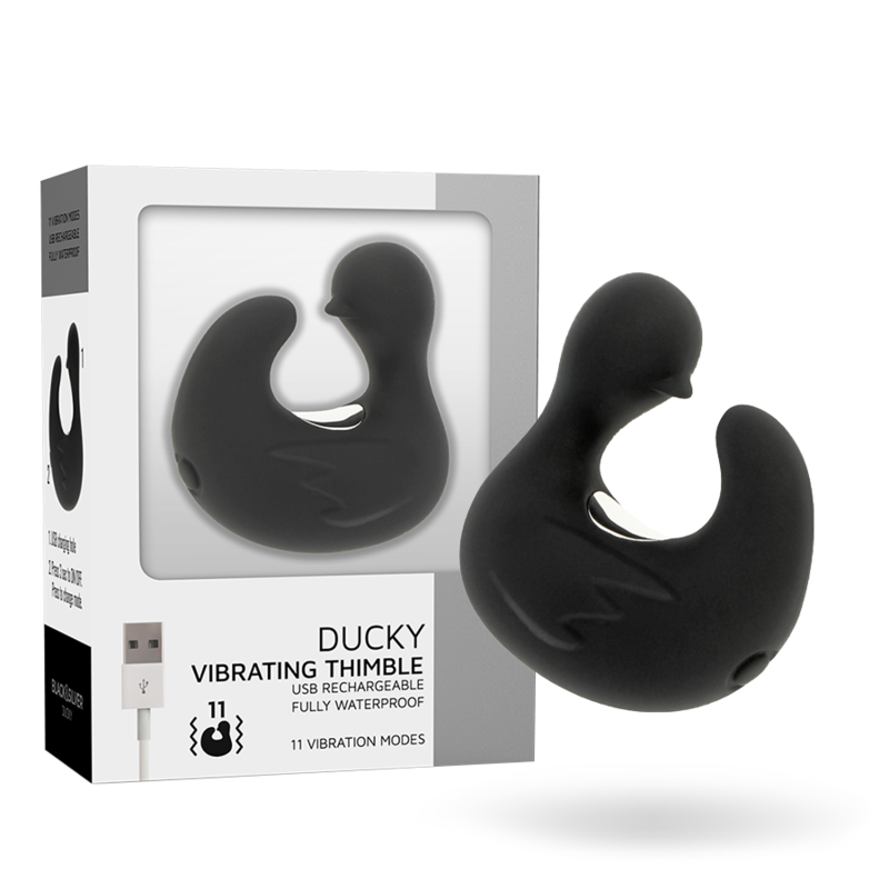 BLACK&SILVER Dé À Dés À Canard Rechargeable Silicone Stimulant Duckymania — vue détaillée