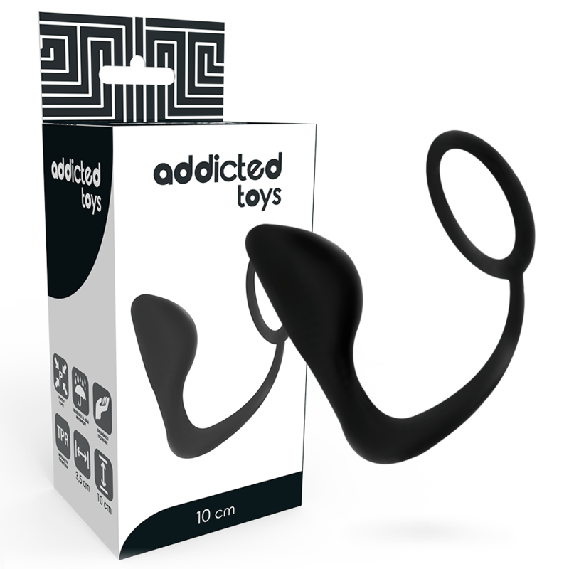 ADDICTED TOYS Plug Anal Anneau Pénis Noir - Aura Intime