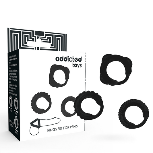 ADDICTED TOYS Ensemble C-Ring Noir - Aura Intime