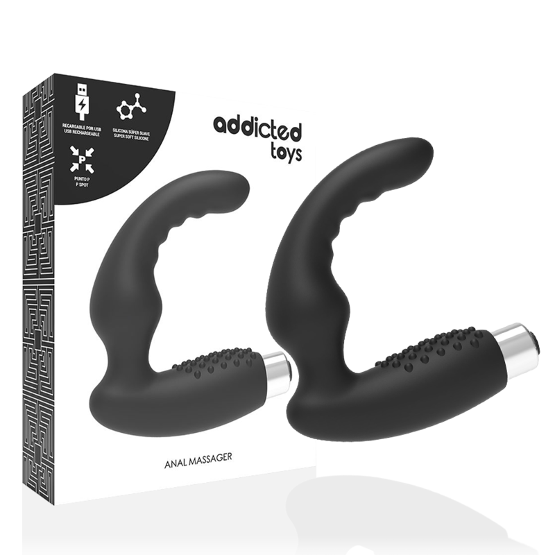 ADDICTED TOYS Vibrateur Prostatique Rechargeable Modèle 2 - Noir - Aura Intime