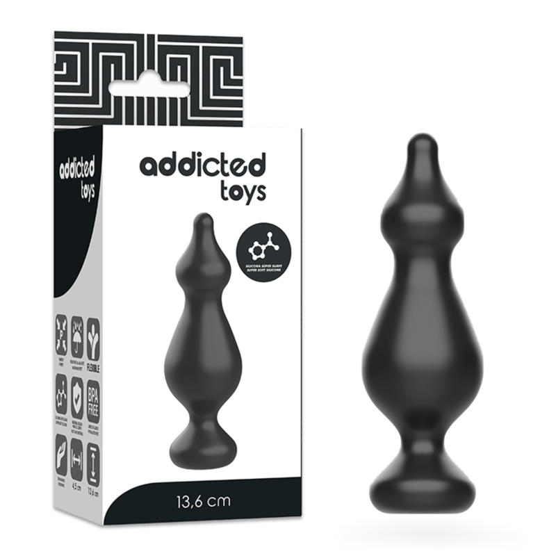 ADDICTED TOYS Plug Sexuel Anal 13.6 Cm Noir - Aura Intime