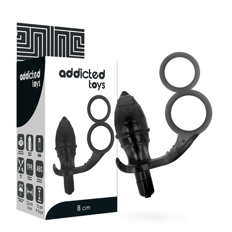 ADDICTED TOYS Plug Anal Double Anneau Noir - Aura Intime