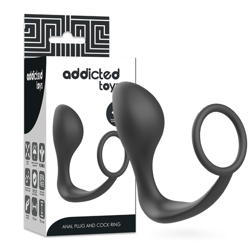 ADDICTED TOYS Plug Anal Anneau Silicone Noir - Aura Intime