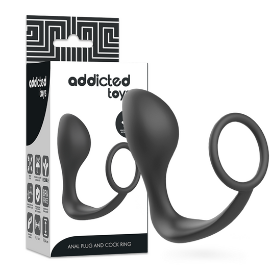 ADDICTED TOYS Plug Anal Anneau Silicone Noir - Aura Intime