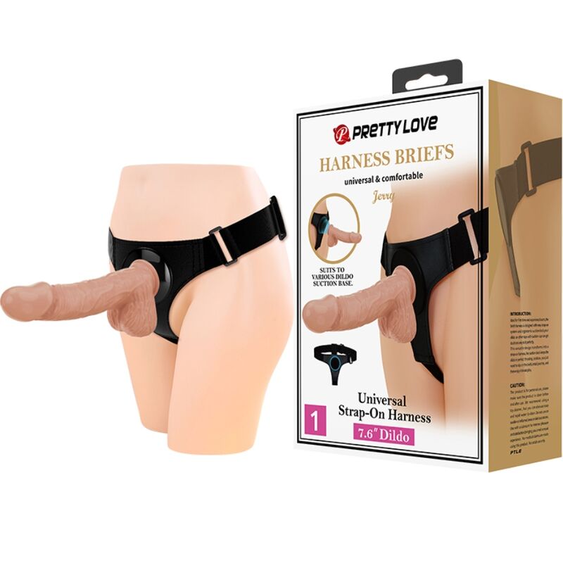 PRETTY LOVE SLIP HARNAIS HARNAIS UNIVERSEL GODE JERRY 21,8 CM NATUREL - Aura Intime