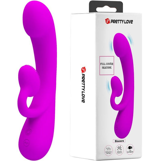 PRETTY LOVE - Sincere Purple Silicone Clitoral Vibrator and Sucker