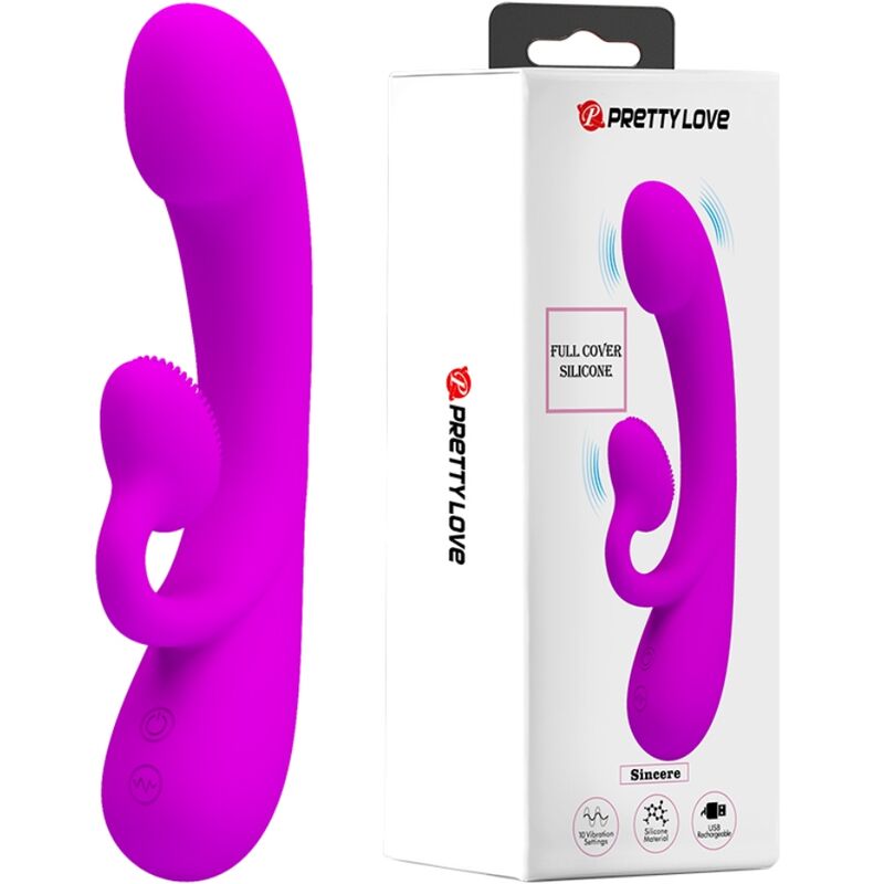 PRETTY LOVE VIBRATEUR SUCCION CLITORISÉ SILICONE SINCÈRE VIOLET - Aura Intime