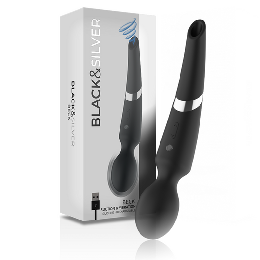 BLACK&SILVER Baguette Ventouse Beck 2 1 Silicone - Aura Intime