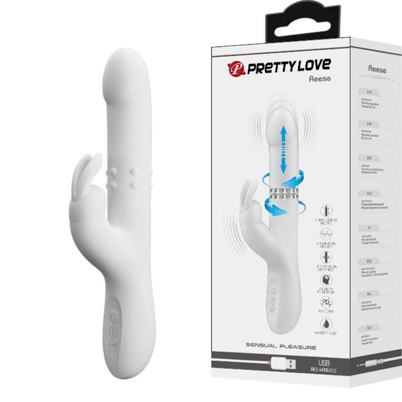 PRETTY LOVE Vibrateur Reese Rotation Argentée - Aura Intime