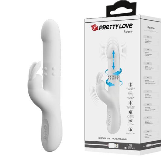 PRETTY LOVE Vibrateur Reese Rotation Argentée - Aura Intime