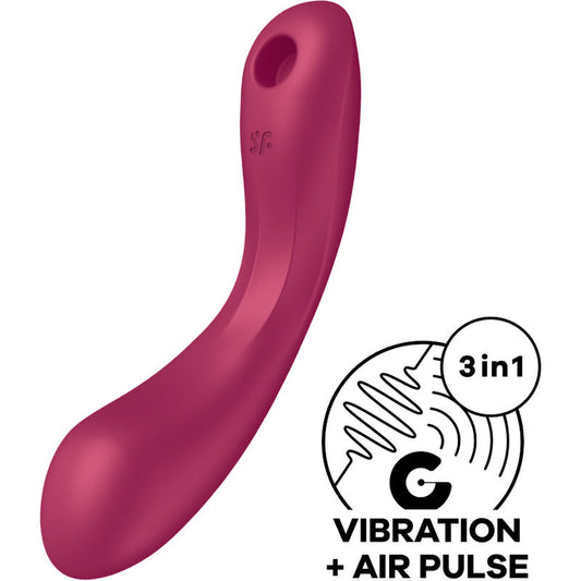 SATISFYER AIR PULSE Curve Trinity 1 Air Pulse Vibration Rouge - Aura Intime