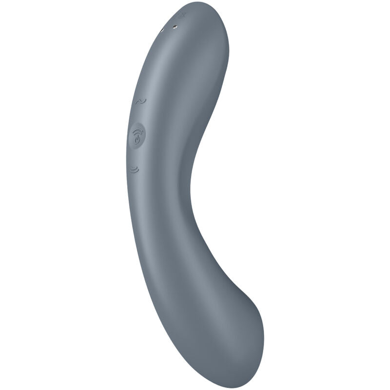 SATISFYER AIR PULSE Curve Trinity 1 Air Pulse Vibration Gris — accessoires inclus