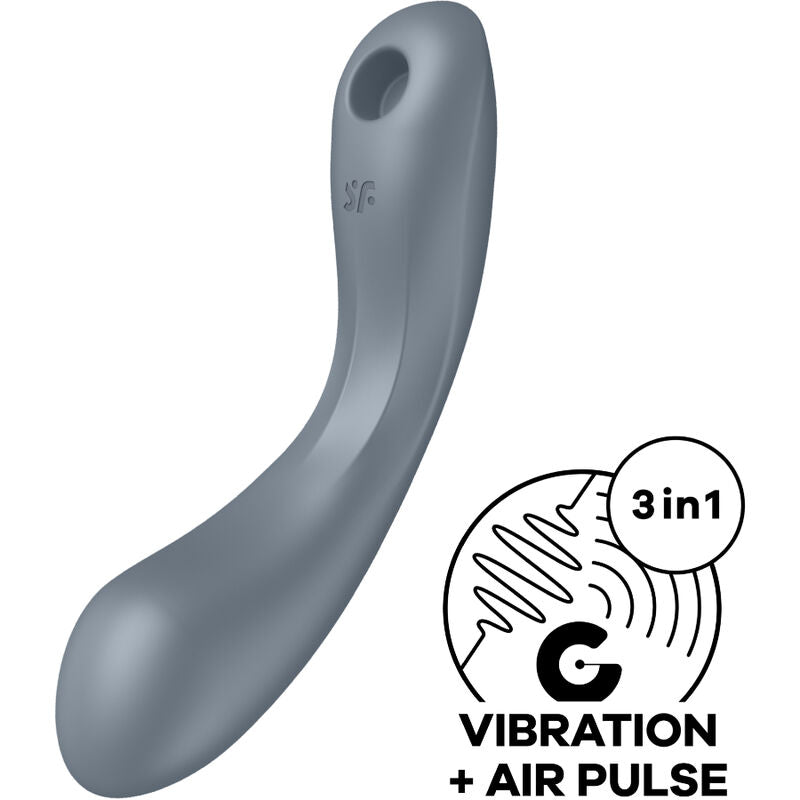 SATISFYER AIR PULSE Curve Trinity 1 Air Pulse Vibration Gris - Aura Intime