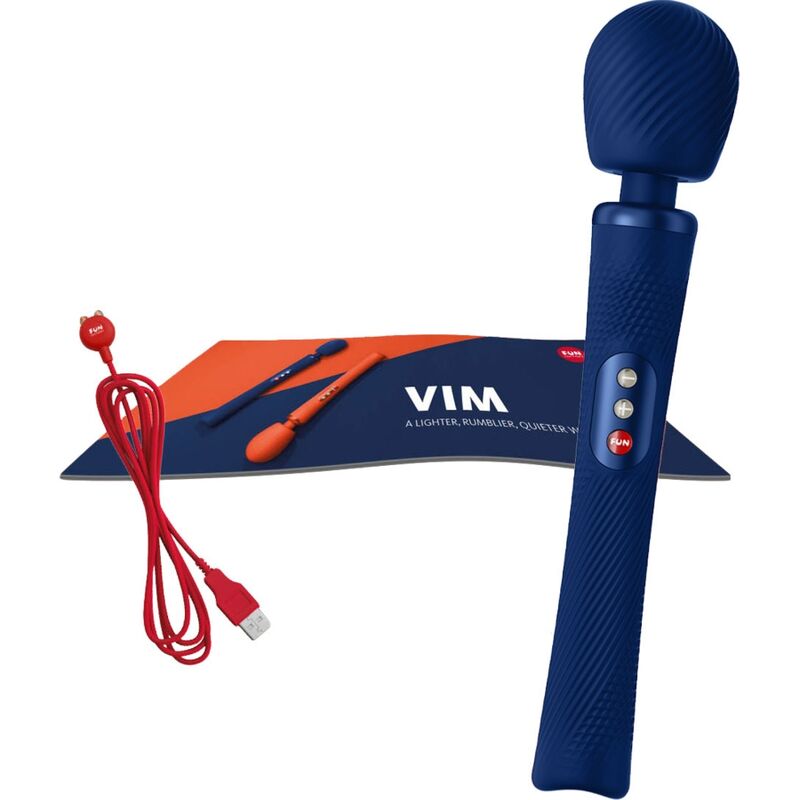 FUN FACTORY Vim Baguette Rumble Vibrante Rechargeable Silicone Bleu M... — accessoires inclus