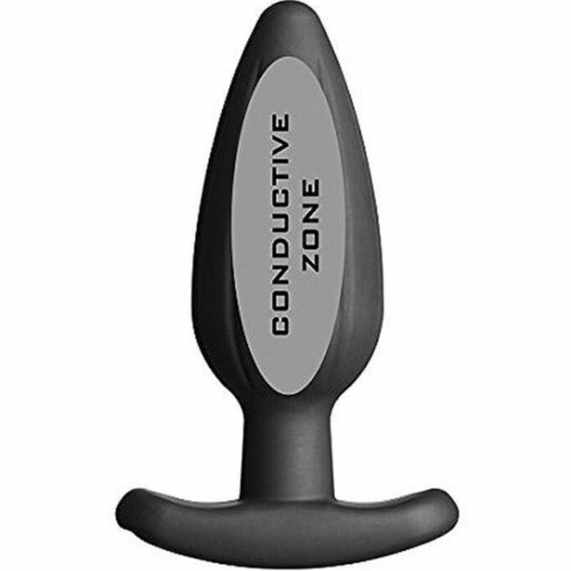 ELECTRASTIM Silicone Noir Rocker Anal Plug Grand — vue arrière