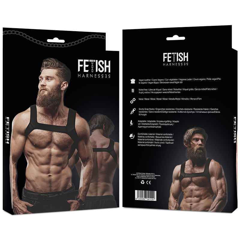 FETISH SUBMISSIVE ATTITUDE Harnais Poitrine Néoprène Hommes Taille L — vue détaillée
