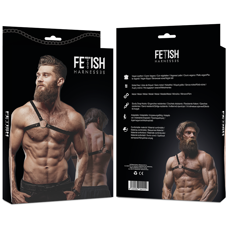 FETISH SUBMISSIVE ATTITUDE Harnais Cuir Écologique Hommes Épaules Croisées Attitude — vue détaillée