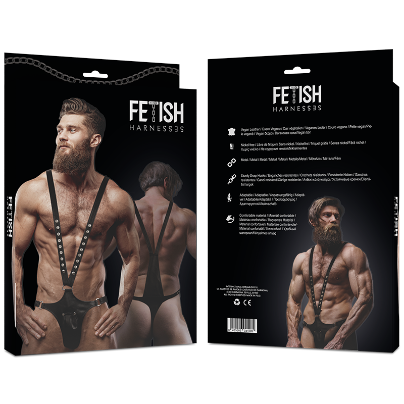 FETISH SUBMISSIVE ATTITUDE Harnais Cuir Écologique Forme V Hommes — vue détaillée