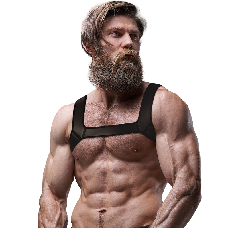FETISH SUBMISSIVE ATTITUDE Harnais Poitrine Néoprène Hommes Taille M — vue alternative