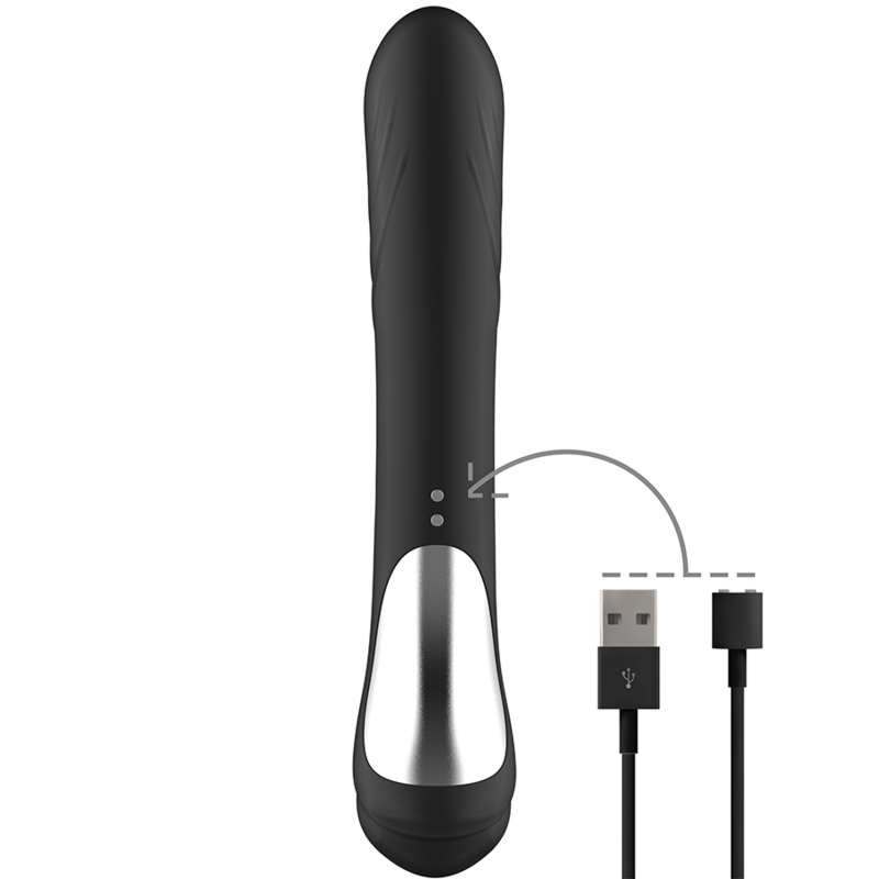 BLACK&SILVER Stimulateur Lapin Silicone Rechargeable Jamie Noir — vue arrière