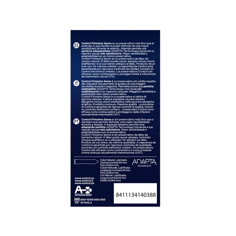 CONTROL CONDOMS Adapta Senso Condoms 12 Units — vue détaillée