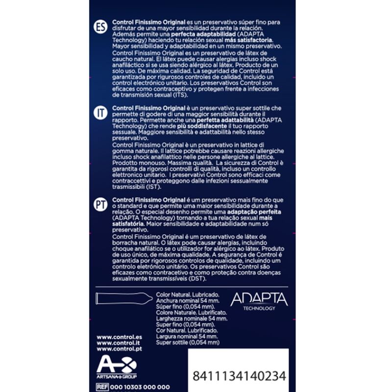 CONTROL CONDOMS Finissimo Original 6 Unités — vue détaillée