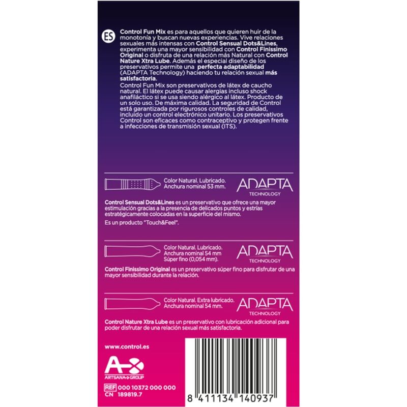 CONTROL CONDOMS Feel Fun Mix 6 Uds — vue détaillée