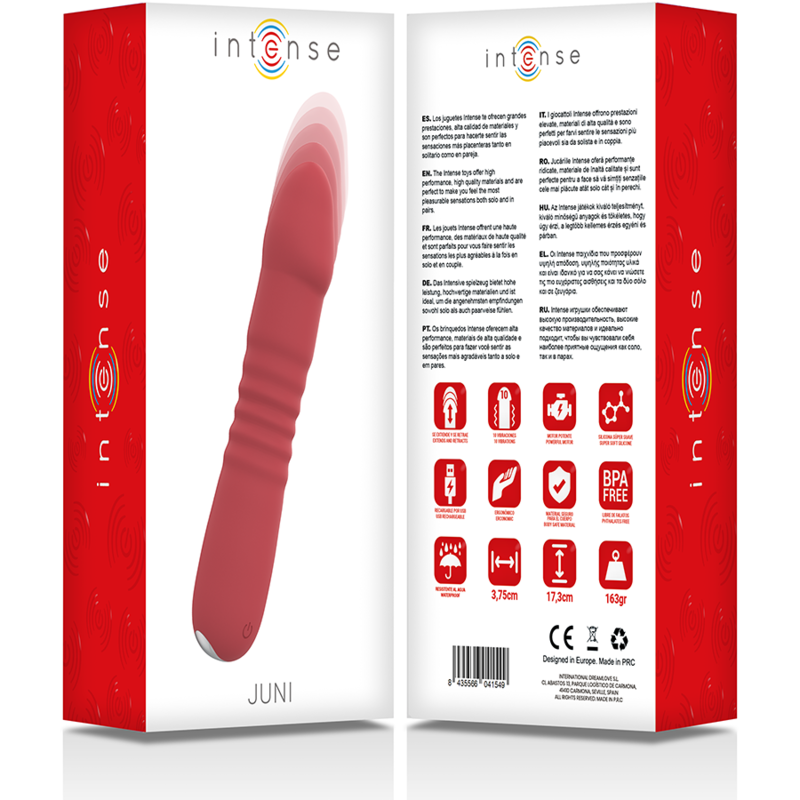 INTENSE HIGH TECH JUNI UP & DOWN 10 VIBRATIONS ROUGES — accessoires inclus