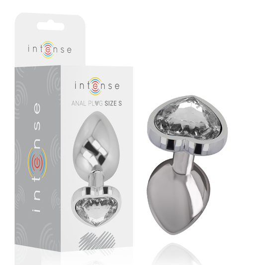 INTENSE ANAL TOYS Plug Anal Métal Aluminium Coeur Blanc Taille S - Aura Intime