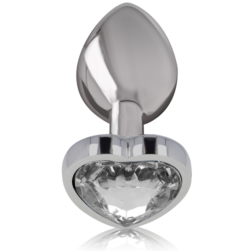 INTENSE ANAL TOYS Plug Anal Métal Aluminium Coeur Blanc Taille M — vue détaillée