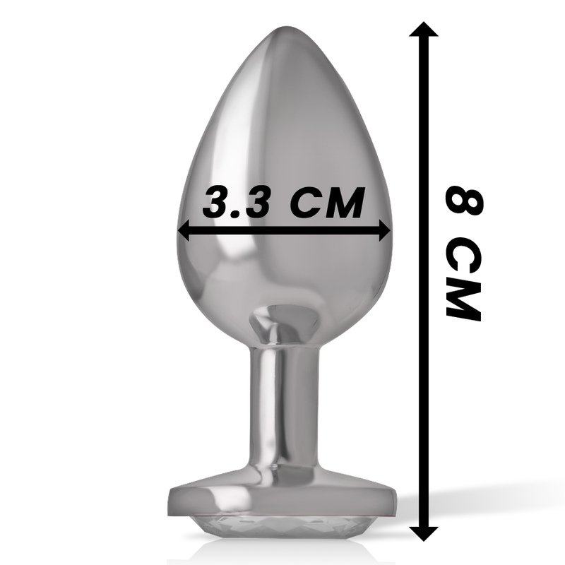 INTENSE ANAL TOYS Plug Anal Métal Aluminium Coeur Blanc Taille M — vue arrière