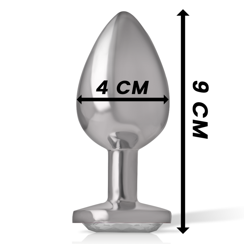 INTENSE ANAL TOYS Plug Anal Métal Aluminium Coeur Blanc Taille L — vue arrière