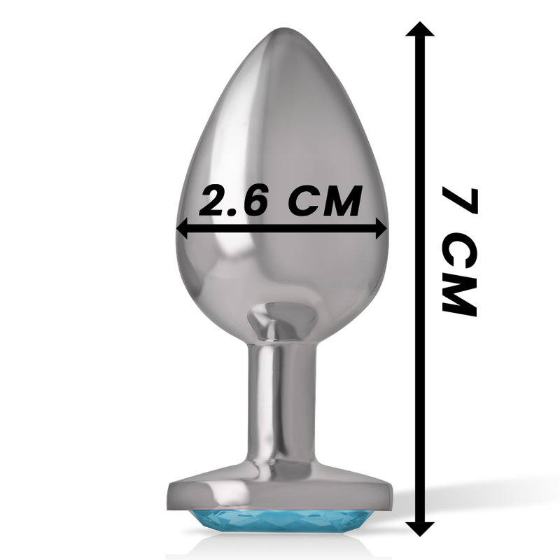 INTENSE ANAL TOYS Plug Anal Métal Aluminium Coeur Bleu Taille S — vue arrière