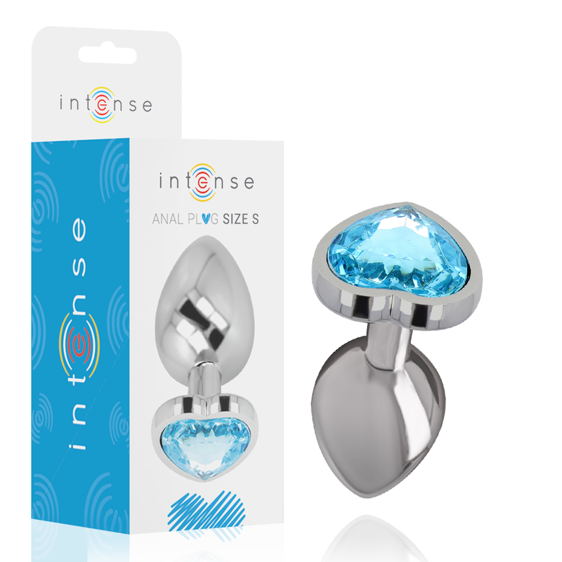 INTENSE ANAL TOYS Plug Anal Métal Aluminium Coeur Bleu Taille S - Aura Intime