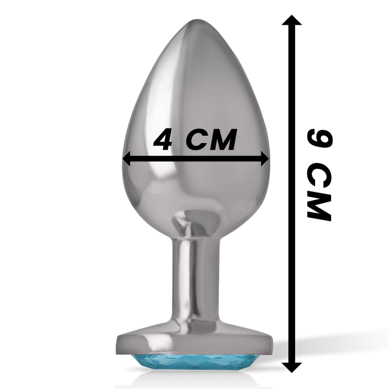 INTENSE ANAL TOYS Plug Anal Métal Aluminium Coeur Bleu Taille L — vue arrière