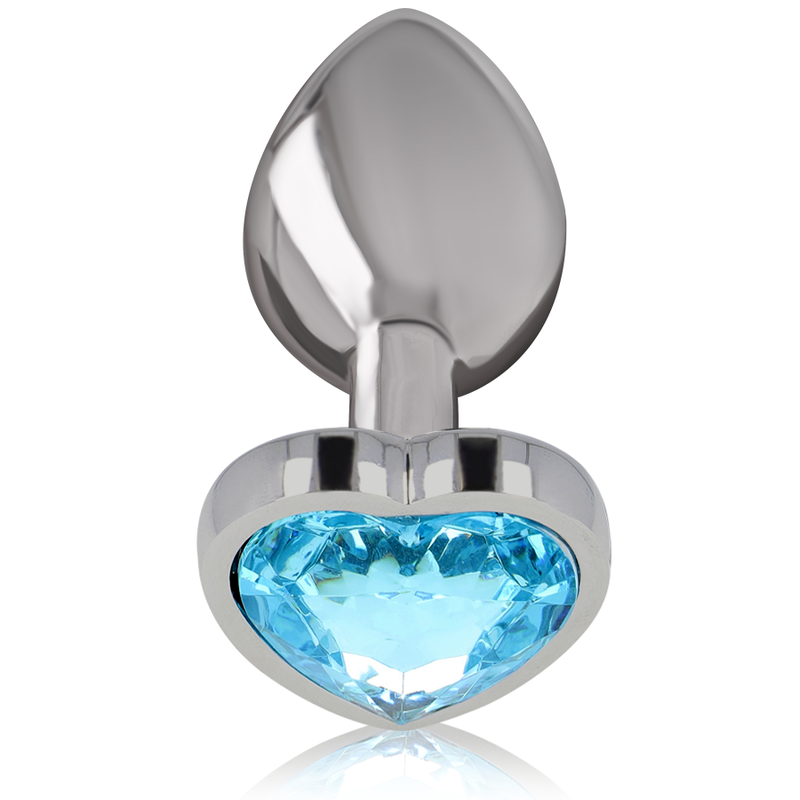 INTENSE ANAL TOYS Plug Anal Métal Aluminium Coeur Bleu Taille M — vue détaillée