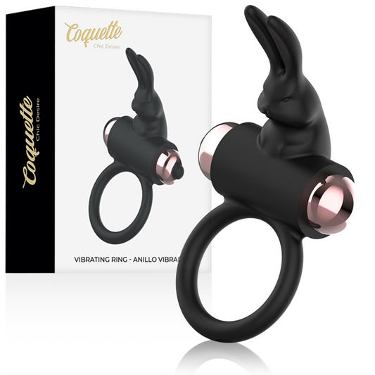 COQUETTE TOYS COCKRING VIBRATEUR NOIR/ OR - Aura Intime
