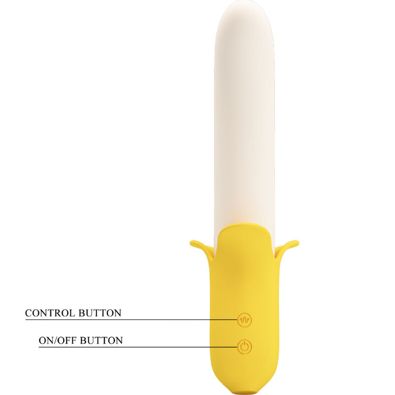 PRETTY LOVE BANANA GEEK SUPER POWER 7 VIBRATIONS UP&DOWN SILICONE NOIR — vue arrière